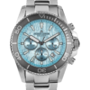 Ανδρικό ρολόι Jacques Lemans chronograph με γαλάζιο καντράν και ατσάλινο μπρασελέ