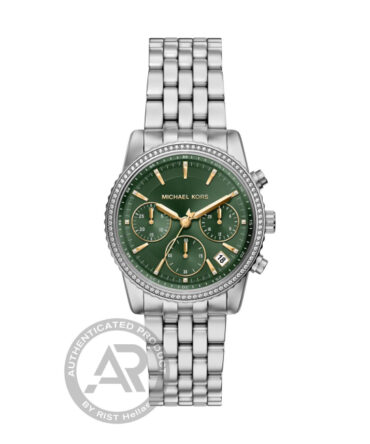 Γυναικείο ρολόι Michael Kors με πράσινο καντράν και ασημί μπρασελέ MK7583